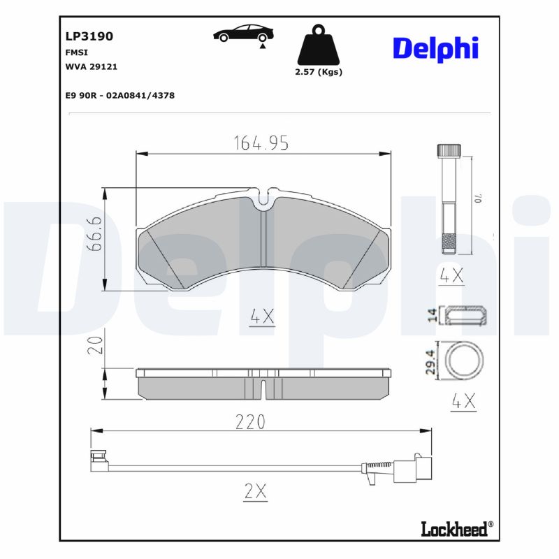 DELPHI Bremseklodser lp3190 for IVECO