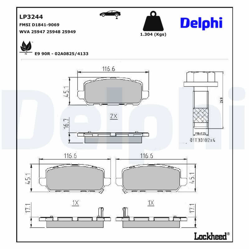 DELPHI Bremseklodser lp3244 for HONDA