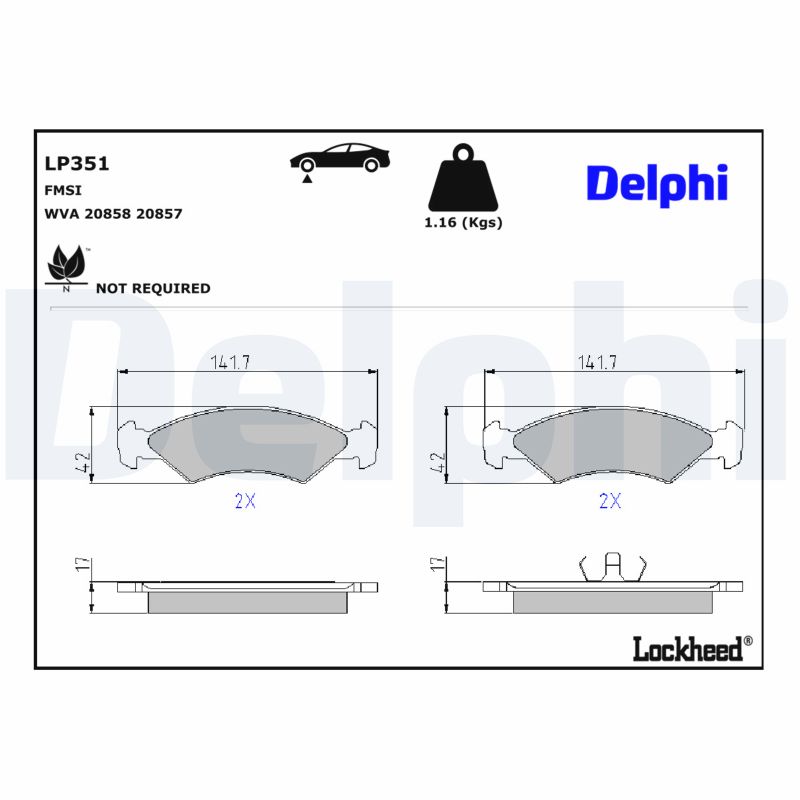 DELPHI Bremseklodser lp351 for FORD