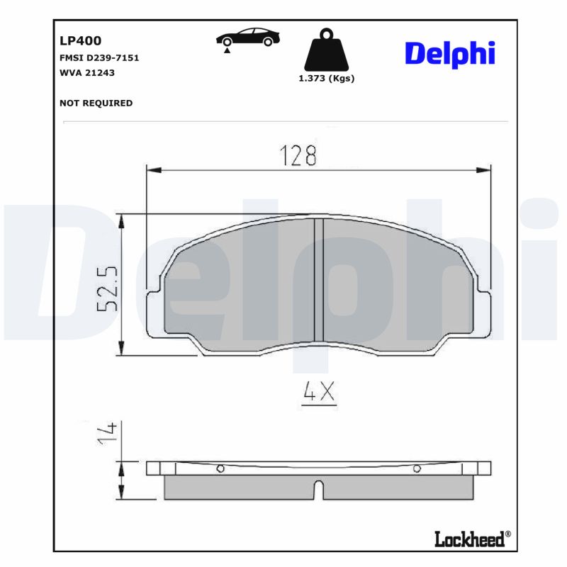 DELPHI Bremseklodser lp400 for DAIHATSU MAZDA