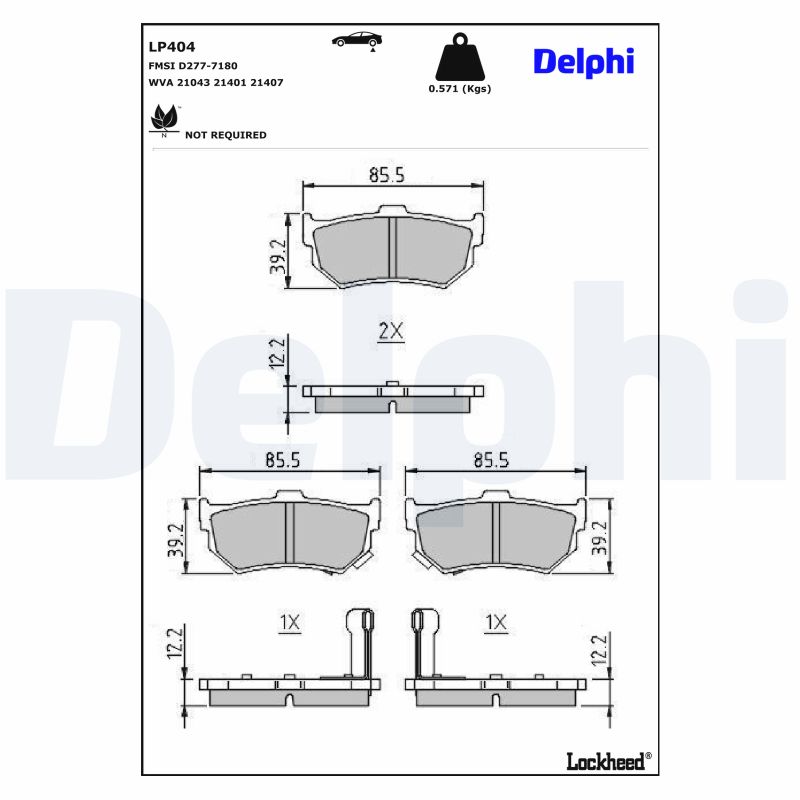 DELPHI Bremseklodser lp404 for HONDA SUZUKI