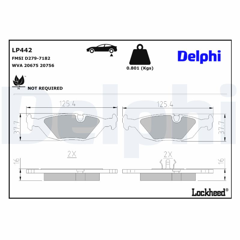 DELPHI Bremseklodser lp442 for BMW