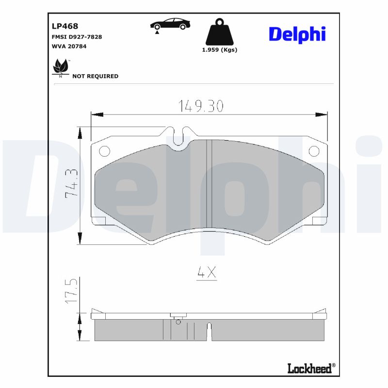 DELPHI Bremseklodser lp468 for VW MERCEDES-BENZ PUCH