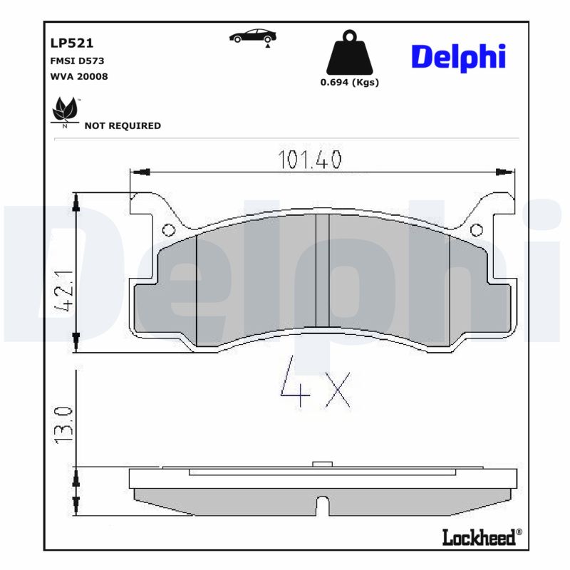 DELPHI Bremseklodser lp521 for MAZDA DAIHATSU MERCURY