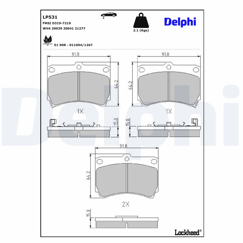 DELPHI Bremseklodser lp531 for MERCURY MAZDA