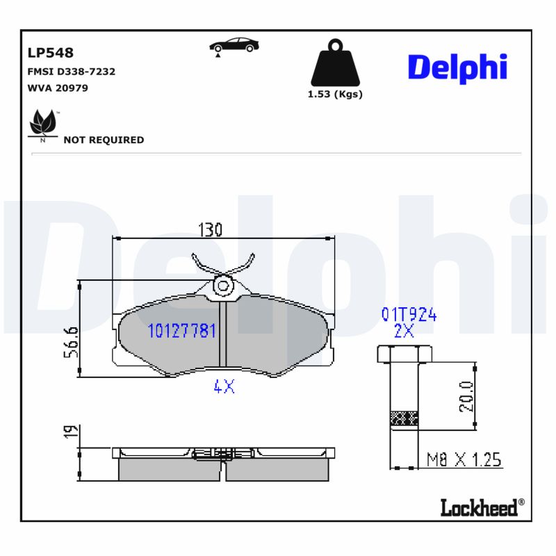 DELPHI Bremseklodser lp548 for VW
