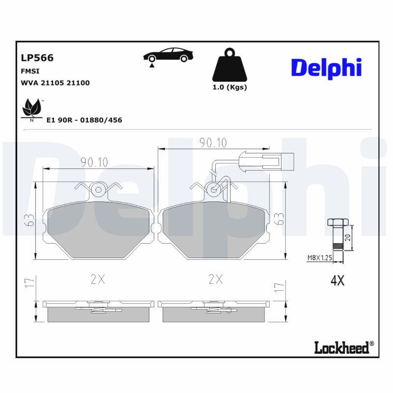 DELPHI Bremseklodser lp566 for FIAT LANCIA