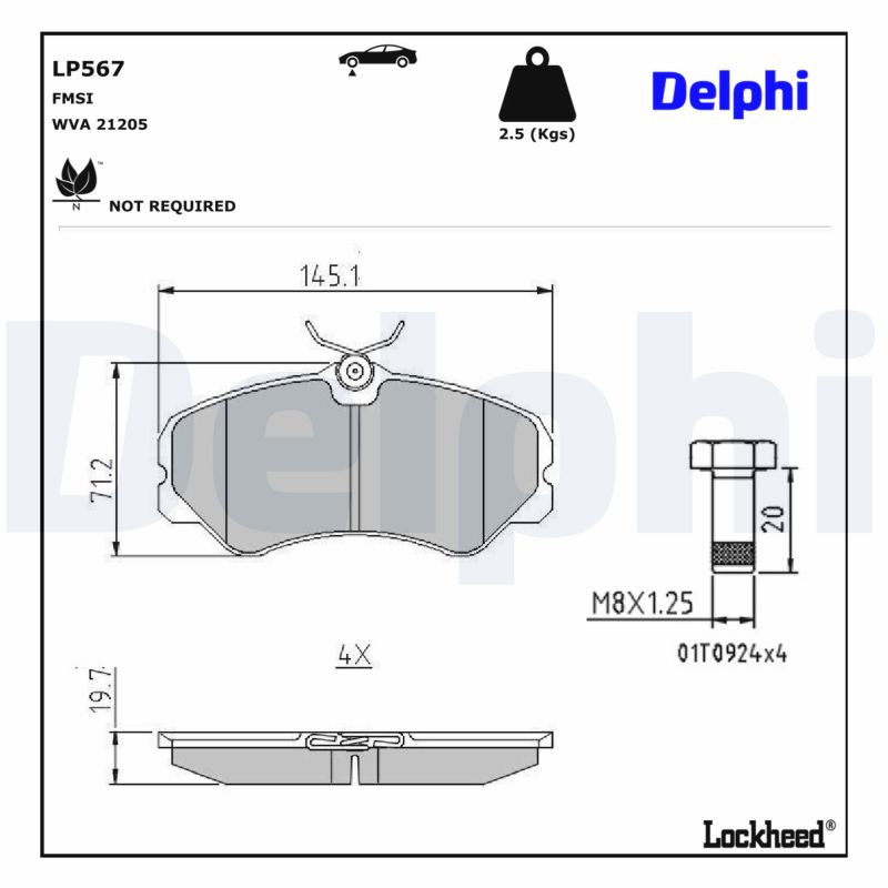 DELPHI Bremseklodser lp567 for CITROËN