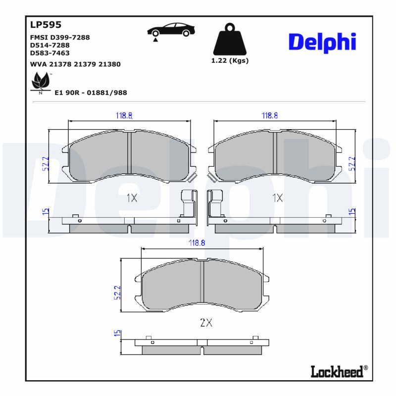 DELPHI Bremseklodser lp595 for FORD USA FORD MAZDA
