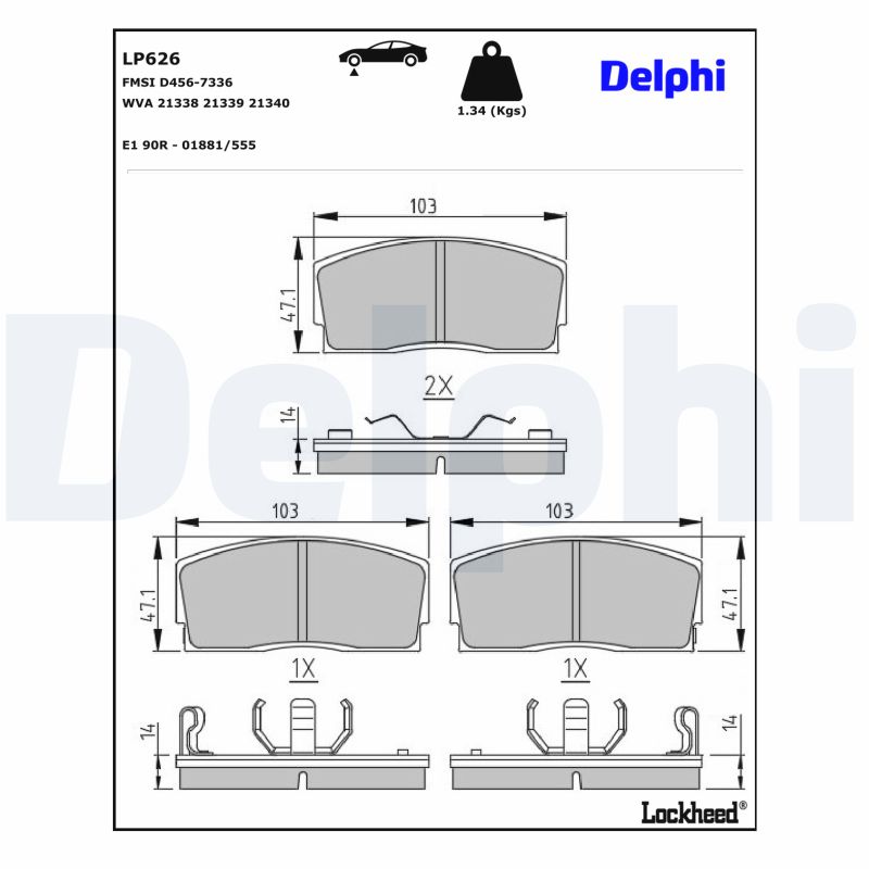 DELPHI Bremseklodser lp626 for DAIHATSU