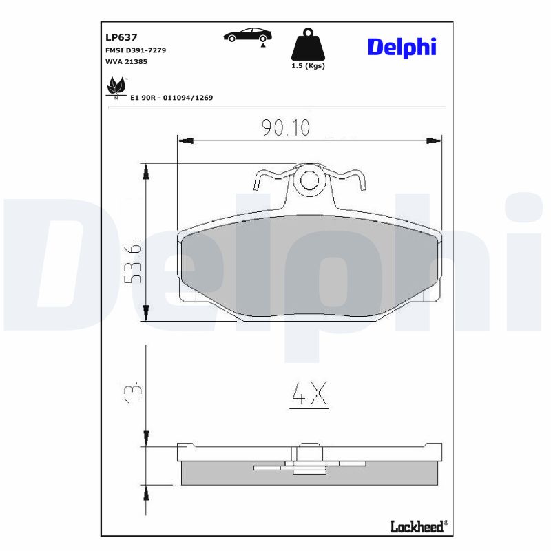 DELPHI Bremseklodser lp637 for VOLVO