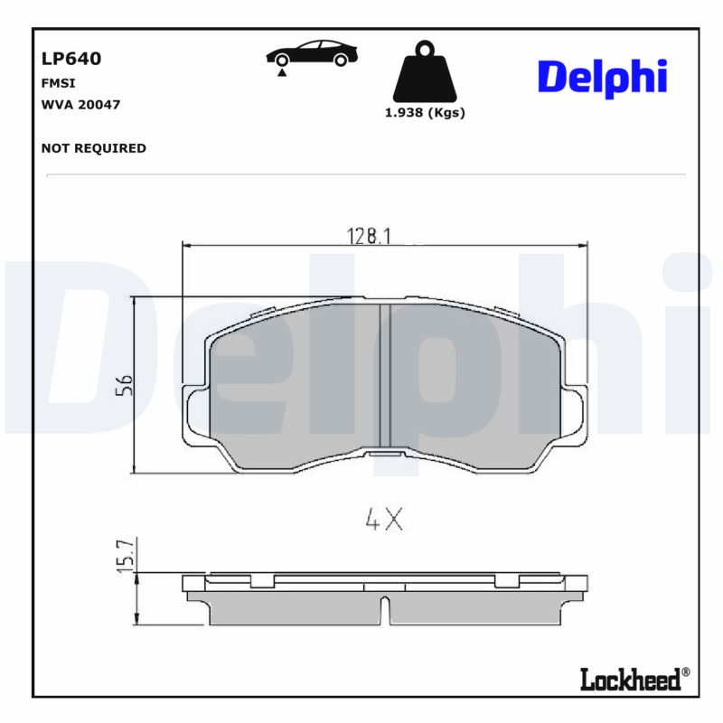 DELPHI Bremseklodser lp640 for MITSUBISHI