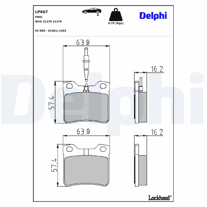 DELPHI Bremseklodser lp667 for PEUGEOT MERCEDES-BENZ