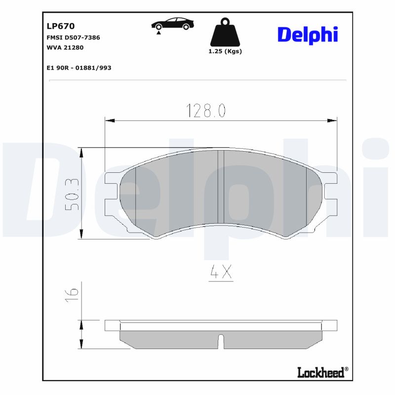 DELPHI Bremseklodser lp670 for SATURN NISSAN