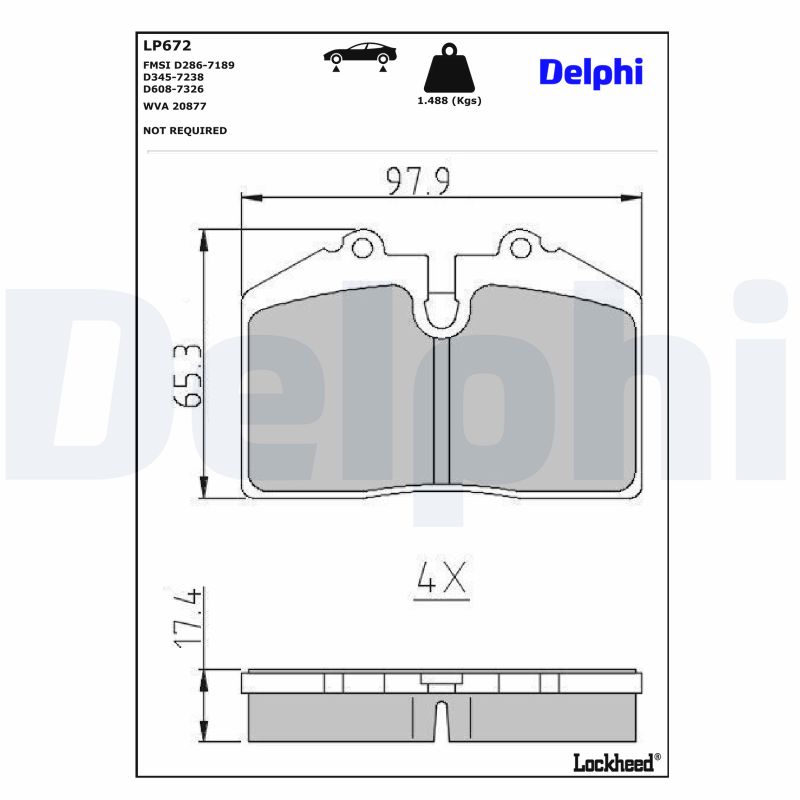 DELPHI Bremseklodser lp672 for FERRARI MASERATI VW PORSCHE