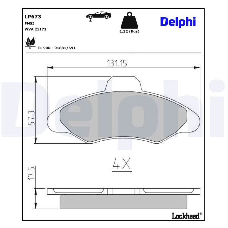DELPHI Bremseklodser lp673 for FORD