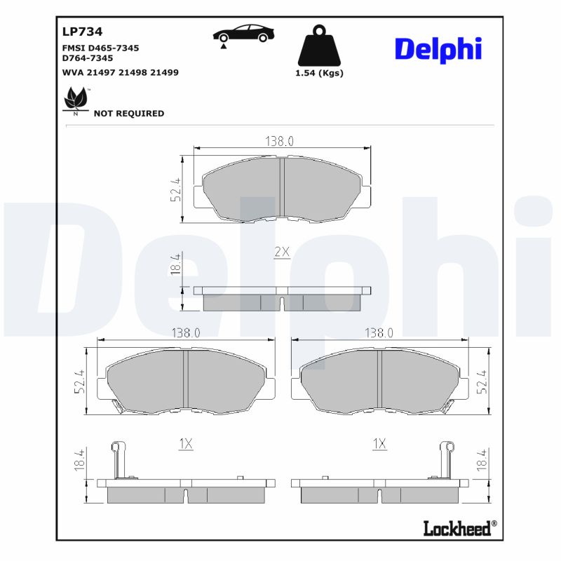DELPHI Bremseklodser lp734 for HONDA