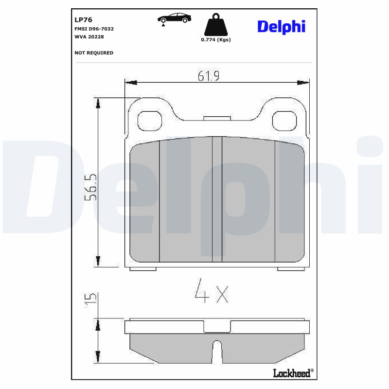 DELPHI Bremseklodser lp76 for VW ROVER
