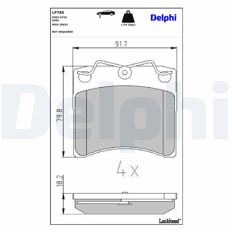 DELPHI Bremseklodser lp785 for VW