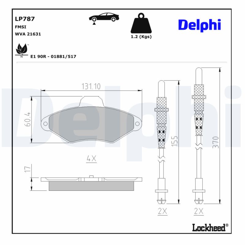 DELPHI Bremseklodser lp787 for CITROËN