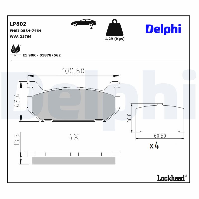 DELPHI Bremseklodser lp802 for FORD USA FORD MAZDA