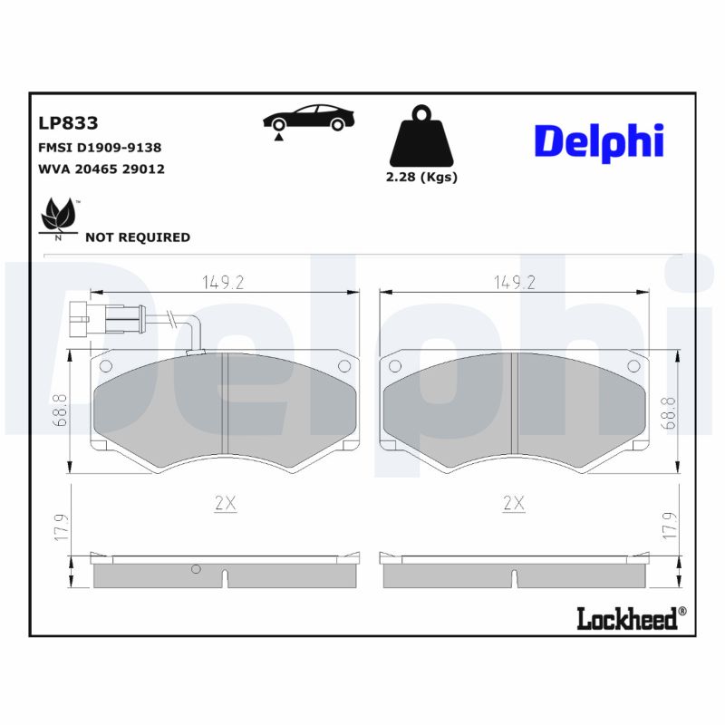 DELPHI Bremseklodser lp833 for IVECO