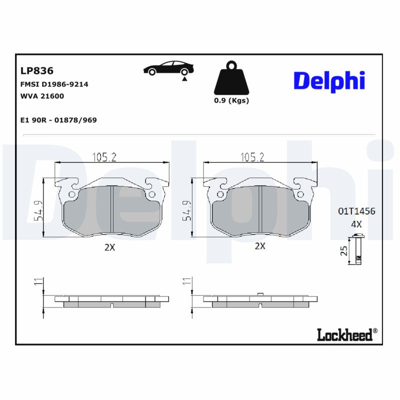 DELPHI Bremseklodser lp836 for RENAULT