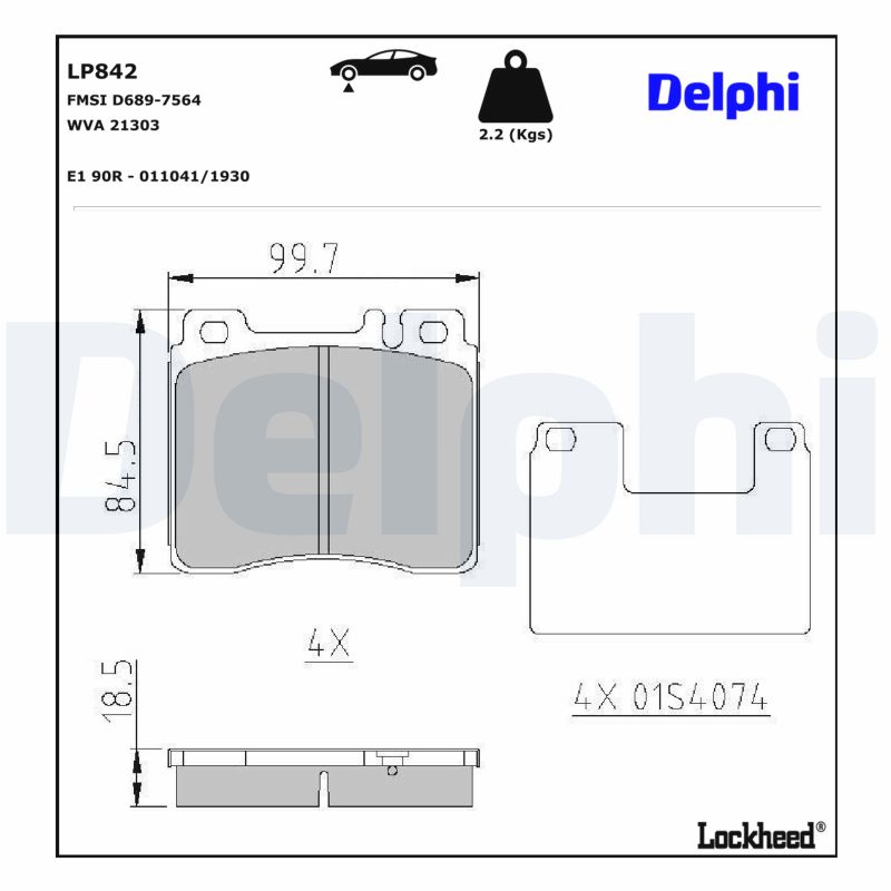 DELPHI Bremseklodser lp842 for MERCEDES-BENZ