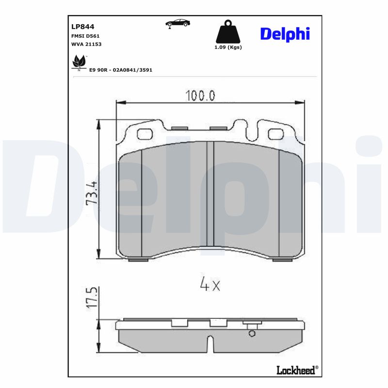 DELPHI Bremseklodser lp844 for MERCEDES-BENZ