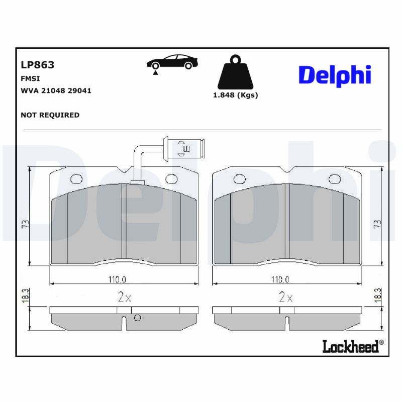 DELPHI Bremseklodser lp863 for IVECO