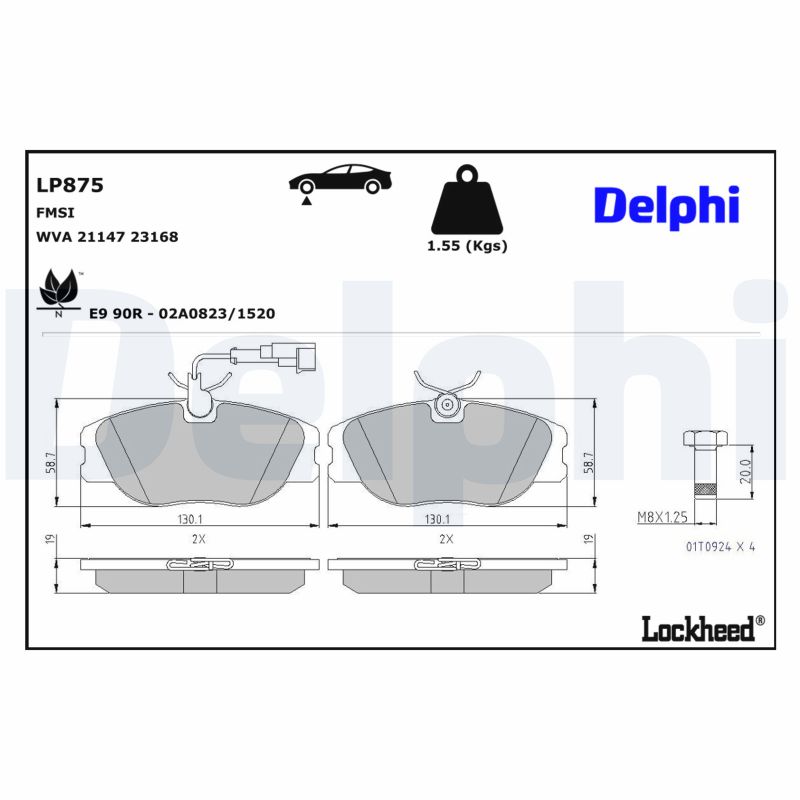 DELPHI Bremseklodser lp875 for LANCIA ALFA ROMEO FIAT