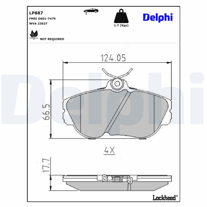 DELPHI Bremseklodser lp887 for FORD USA FORD LINCOLN