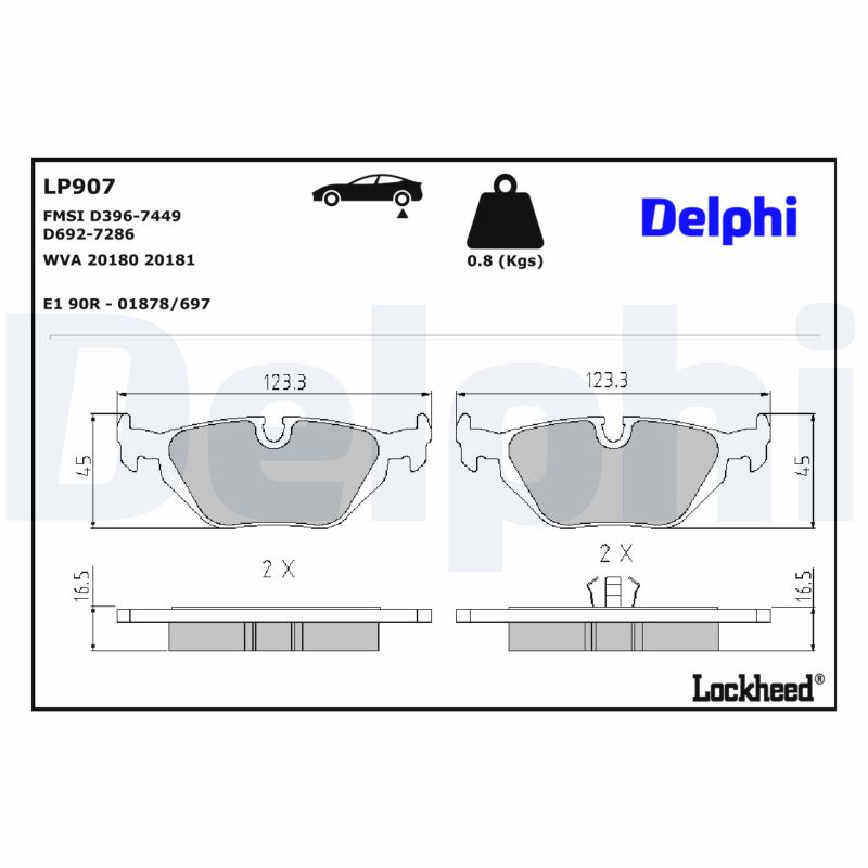 DELPHI Bremseklodser lp907 for BMW
