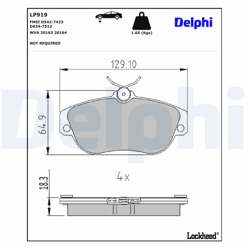 DELPHI Bremseklodser lp919 for VOLVO