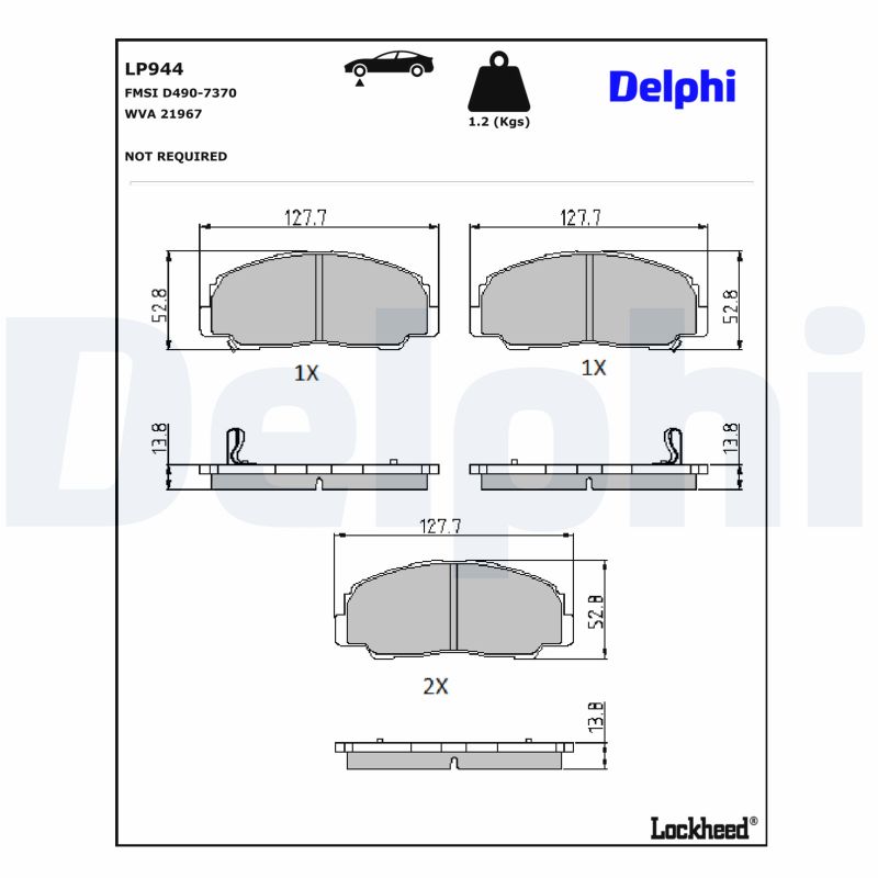DELPHI Bremseklodser lp944 for DAEWOO DAIHATSU