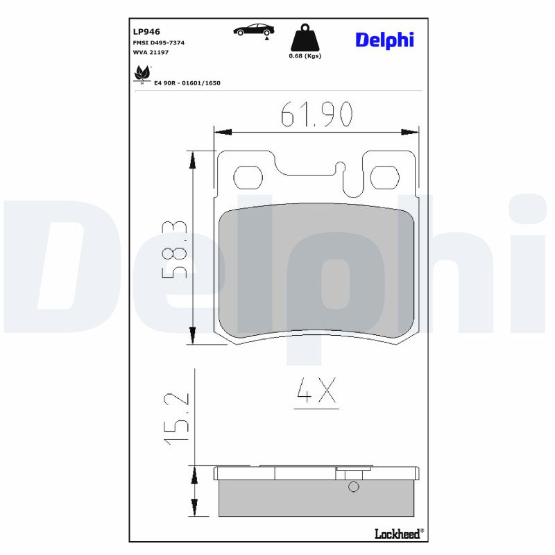 DELPHI Bremseklodser lp946 for MERCEDES-BENZ