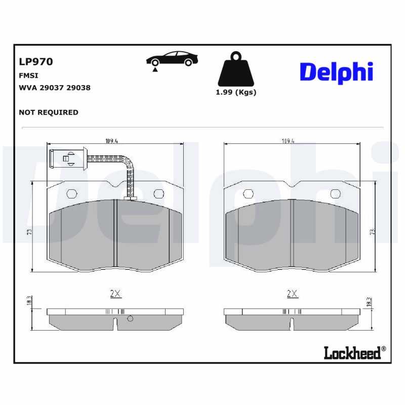 DELPHI Bremseklodser lp970 for IVECO