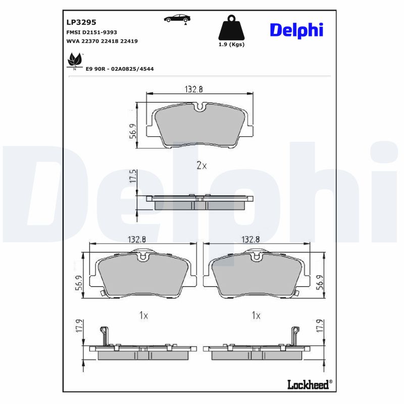 DELPHI Bremseklodser lp3295 for HYUNDAI