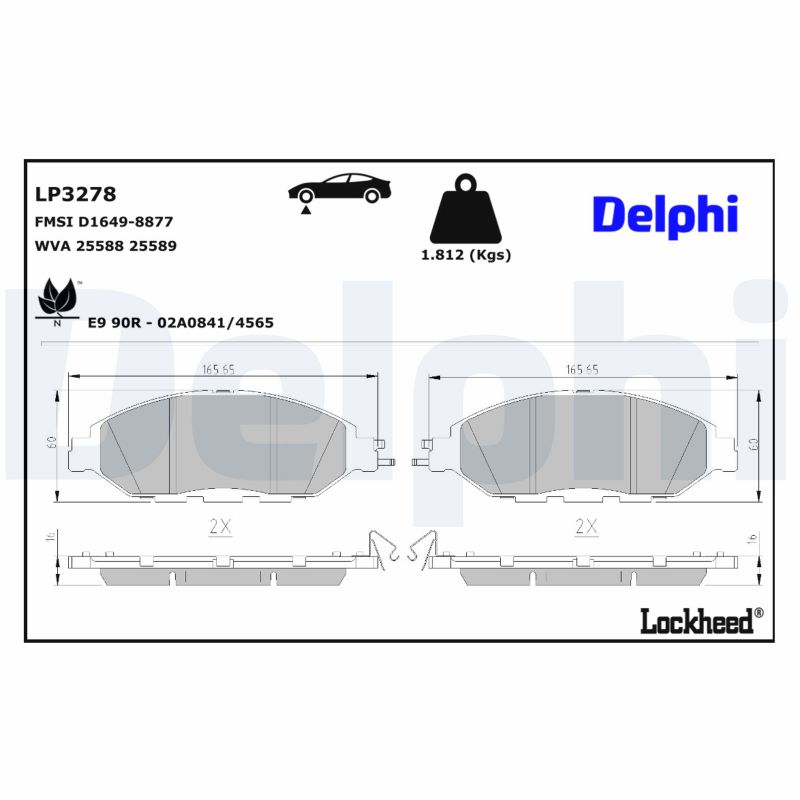 DELPHI Bremseklodser lp3278 for INFINITI NISSAN