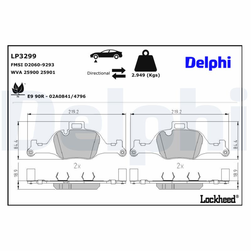 DELPHI Bremseklodser lp3299 for BMW