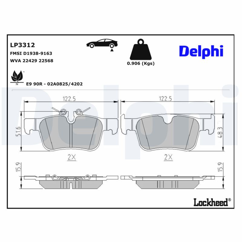 DELPHI Bremseklodser lp3312 for VOLVO VOLVO ASIA