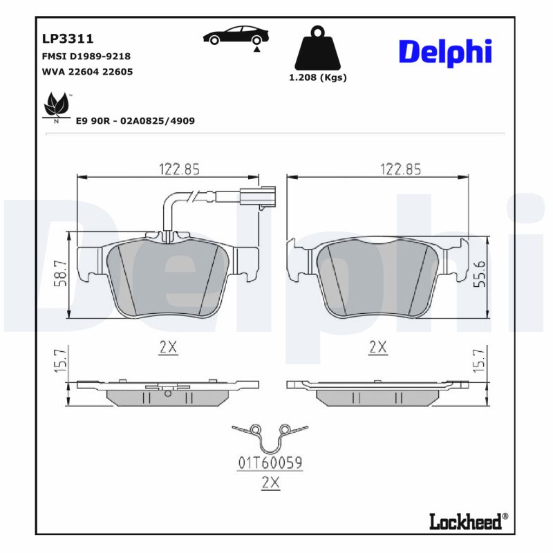DELPHI Bremseklodser lp3311 for ALFA ROMEO MASERATI