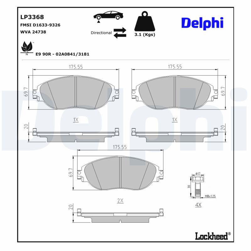 DELPHI Bremseklodser lp3368 for VW VW (FAW)