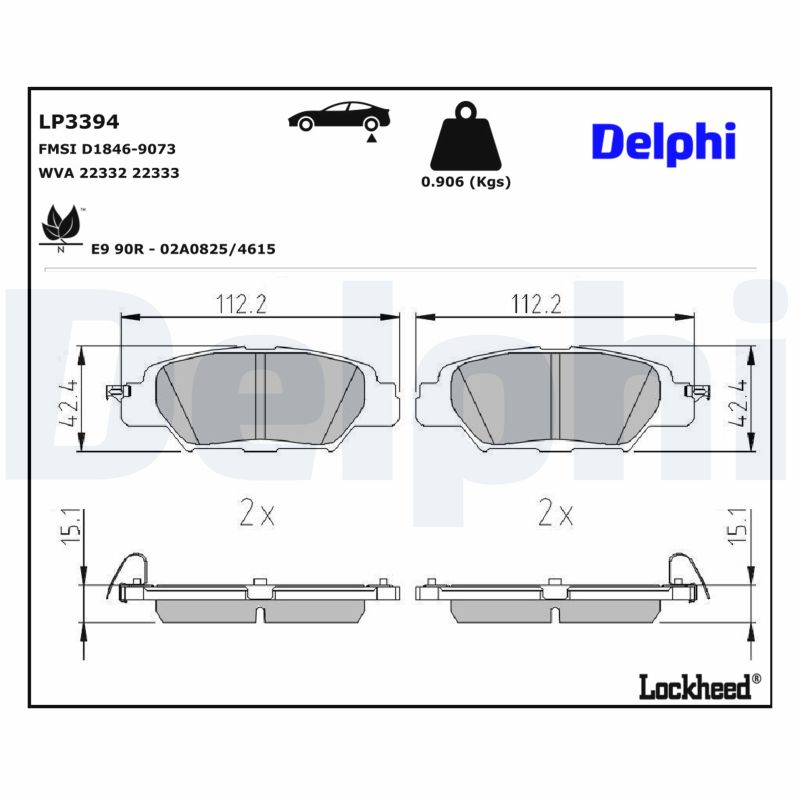 DELPHI Bremseklodser lp3394 for MAZDA