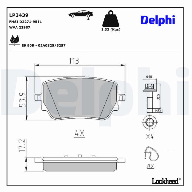 DELPHI Bremseklodser lp3439 for MERCEDES-BENZ BEIJING BENZ (BBDC)