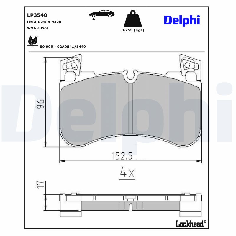 DELPHI Bremseklodser lp3540 for LAND ROVER