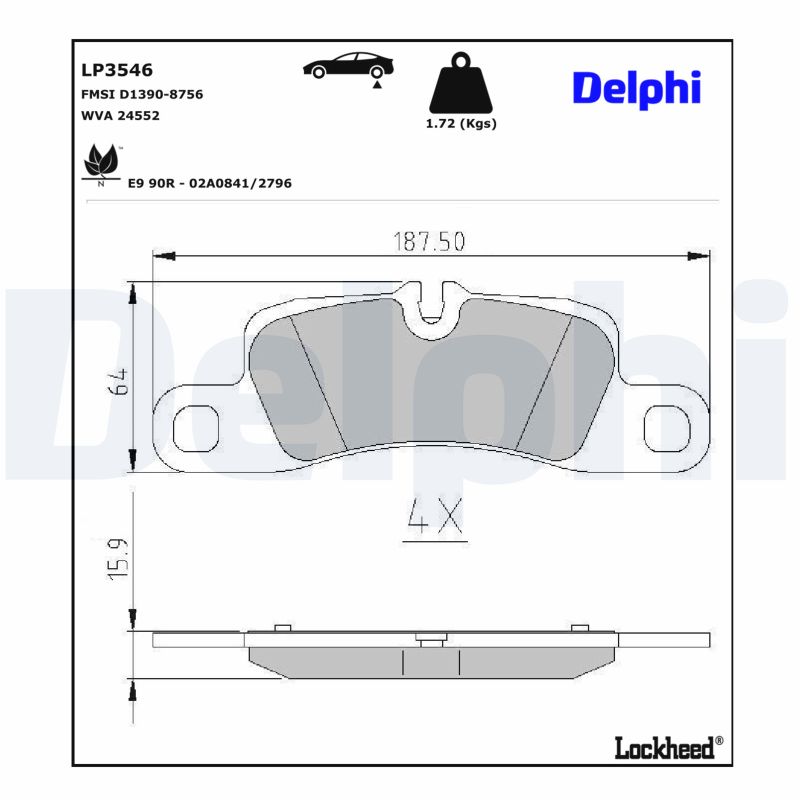 DELPHI Bremseklodser lp3546 for PORSCHE