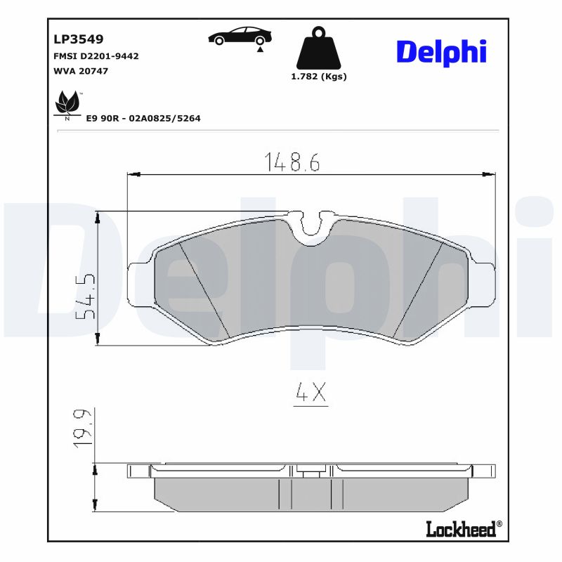 DELPHI Bremseklodser lp3549 for MERCEDES-BENZ