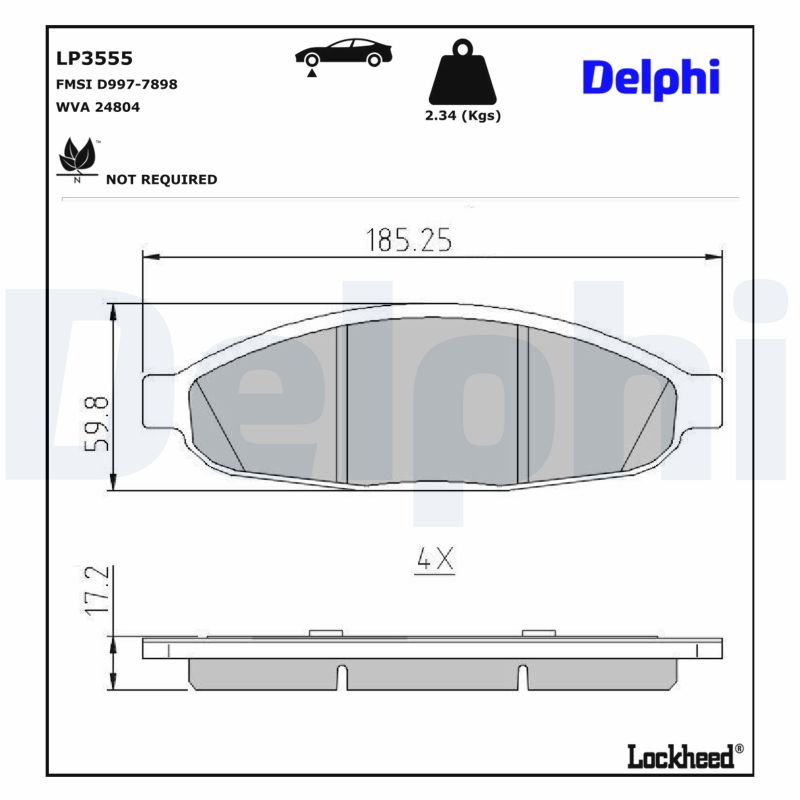 DELPHI Bremseklodser lp3555 for CHRYSLER