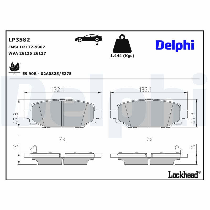 DELPHI Bremseklodser lp3582 for JEEP